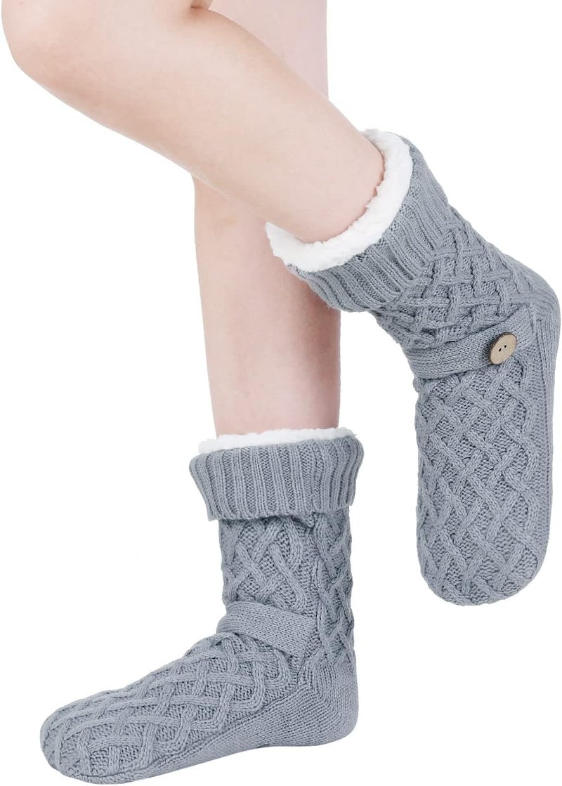 Chassic Sherpa Lined Slipper Socks for Women, Non-Slip Cozy Winter House Socks, Soft Fuzzy Socks, Christmas Gifts for Women & Ladies Stocking Stuffers - Image 4